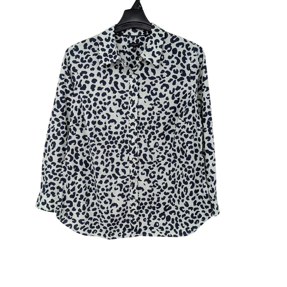Talbots Leopard Print Button Front Top Office Pre… - image 2